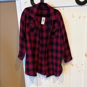 Torrid Plaid Women's Shacket - Red and Black